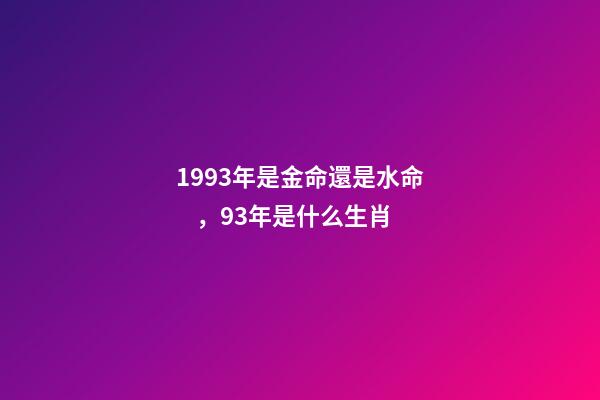 1993年是金命還是水命，93年是什么生肖
